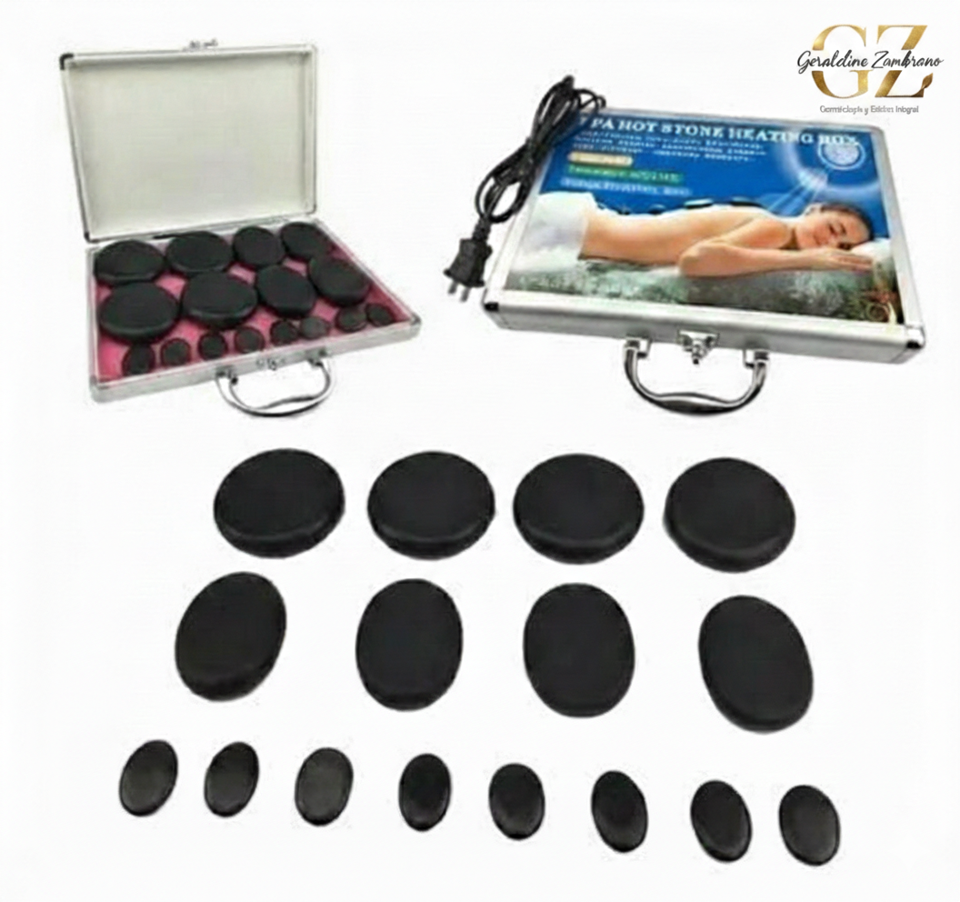 🔥🪨 Kit Corporal de Piedras Volcánicas con Calentador